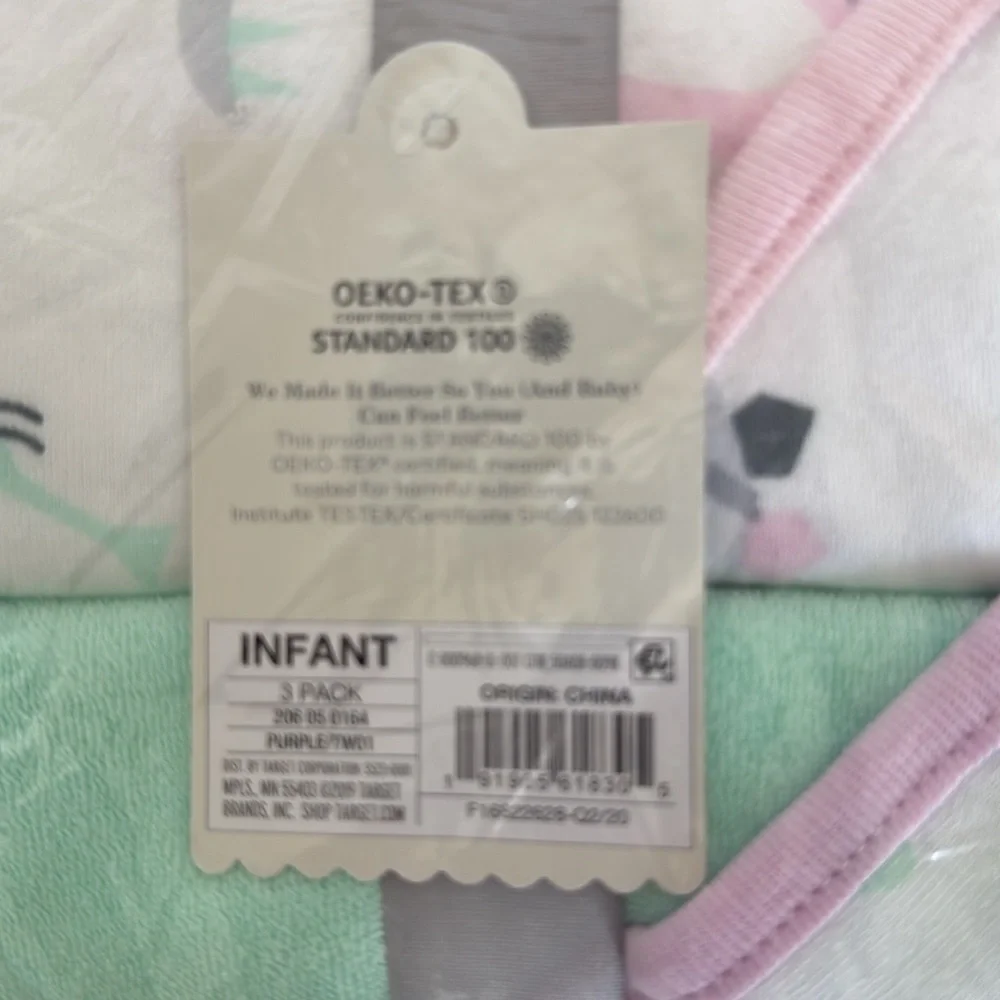 New! Baby Girls 3pk Dinosaur Hooded Bath Towel Set - Cloud IslandT™
